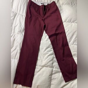 LOFT Burgundy Julie Straight Pants Size 12 Long